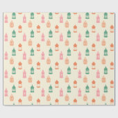 Pastel Fanous Lantern Wrapping Paper Geschenkpapier (Flach)
