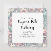 Pastel Fantasy Griffin Einladung (Rückseite)