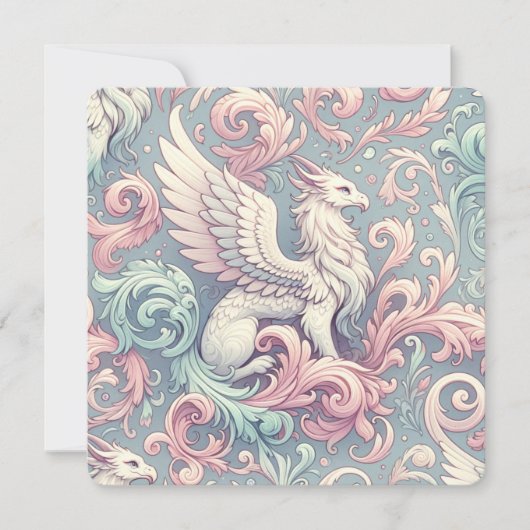 Pastel Fantasy Griffin Einladung (Vorderseite)