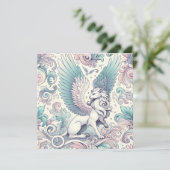 Pastel Fantasy Griffin Einladung (Stehend Vorderseite)