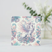 Pastel Fantasy Griffin Einladung (Stehend Vorderseite)