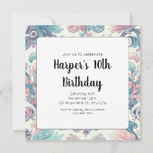 Pastel Fantasy Griffin Einladung (Rückseite)