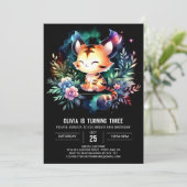 Pastel Fantasy Tiger Geburtstag Einladung (Stehend Vorderseite)