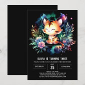 Pastel Fantasy Tiger Geburtstag Einladung (Vorne/Hinten)