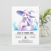 Pastel Fantasy Wizard Geburtstag Einladung (Stehend Vorderseite)