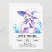 Pastel Fantasy Wizard Geburtstag Einladung (Vorne/Hinten)