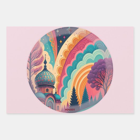 Pastel Fantasy Wrapping Paper Set – Customizable Geschenkpapier Set (Vorderseite 3)