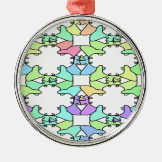 PASTEL FARBEN SILBERNES ORNAMENT (Vorne)