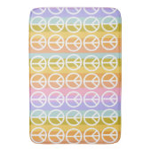 PASTEL-FARBENE PEACE-SYMBOLE BADEMATTE (Vorderseite Vertikal)