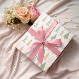 Pastel farbenfrohe Weihnachtsbaumen Umschlagpapier Geschenkpapier