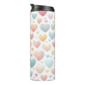 PASTEL FARBFARBENE LIEBE VALENTINE HERZEN THERMOSBECHER (Nach rechts gedreht)