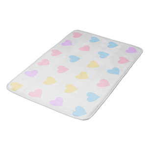 PASTEL FARBIERTE HERZEN BADEMATTE