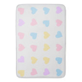 PASTEL FARBIERTE HERZEN BADEMATTE (Vorderseite Vertikal)