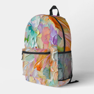 PASTEL-FARBIGE PALETTE BRUSH-STROKEN SEHEN ABSTRAK BEDRUCKTER RUCKSACK