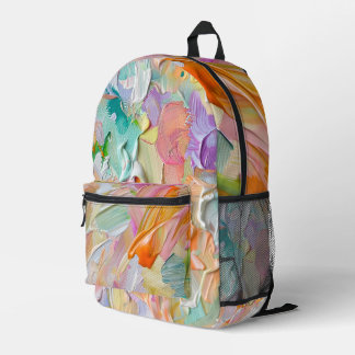 PASTEL-FARBIGE PALETTE BRUSH-STROKEN SEHEN ABSTRAK BEDRUCKTER RUCKSACK