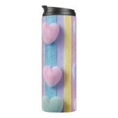 PASTEL-FARBSTREIFEN UND VALENTINE-HERZEN THERMOSBECHER (Nach rechts gedreht)