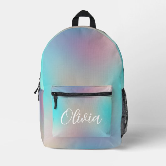 Pastel Farbton farbenfroh futuristisch Bedruckter Rucksack (Vorderseite)