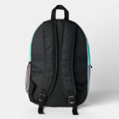 Pastel Farbton farbenfroh futuristisch Bedruckter Rucksack (Rückseite)