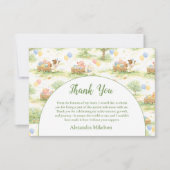 Pastel Farm Animals Barn Party 1st Birthday Dankeskarte (Vorderseite)