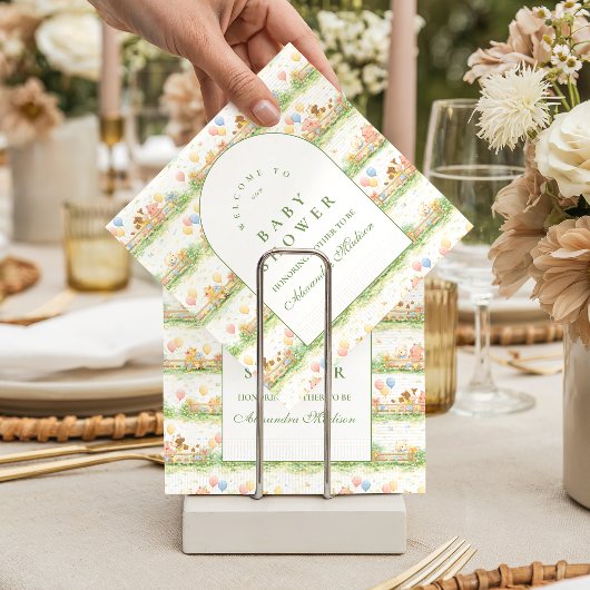 Pastel Farm Animals Garden Baby Shower Serviette