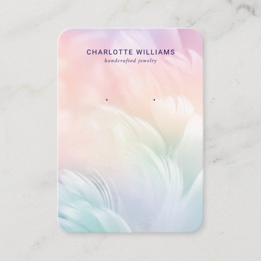 Pastel Feather Custom Juwelier Display Card Visitenkarte (Vorderseite)