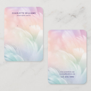 Pastel Feather Custom Juwelier Display Card Visitenkarte
