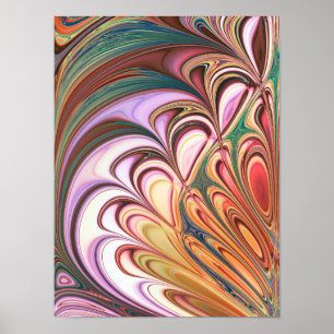 Pastel Feather Fraktal Poster