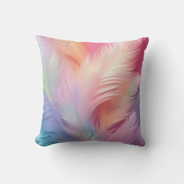 Pastel Feathers Kissen (Vorderseite)