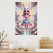 Pastel-Fee-Häschen – Magisches Fantasy-Poster-Kuns Poster (Küche)