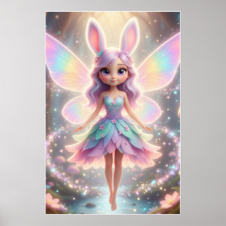 Pastel-Fee-Häschen – Magisches Fantasy-Poster-Kuns Poster
