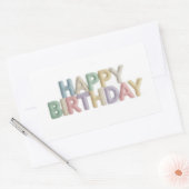 Pastel Felt Letters Happy Birthday Rechteckiger Aufkleber (Umschlag)