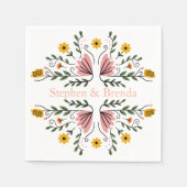 Pastel Feminine Floral Custom Name Elegant Serviette (Vorderseite)