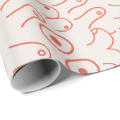 Pastel feministisches Brustpapier Geschenkpapier (Rolleneckpunkt)