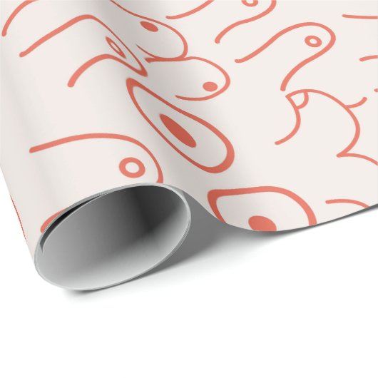 Pastel feministisches Brustpapier Geschenkpapier (Rolleneckpunkt)