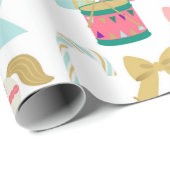 Pastel Festive Nutcracker Toys Weihnachten Geschenkpapier (Rolleneckpunkt)