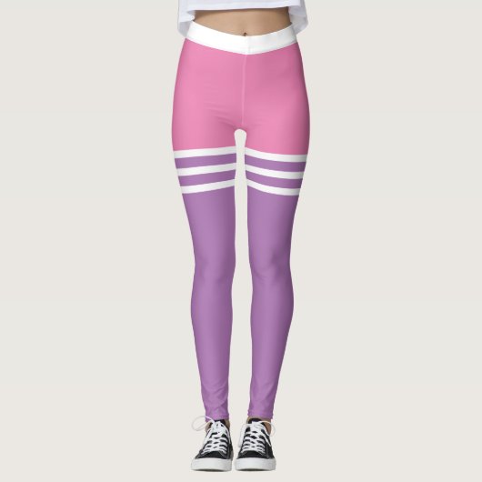 Pastel | Fett gefärbte Farbmischung mit weißen Obe Leggings (Vorderseite)