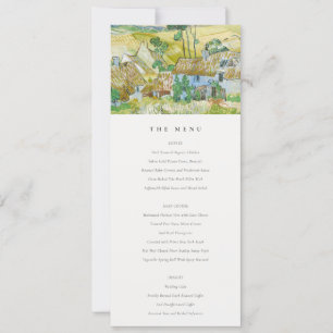 Pastel Fields Mountain Landscape Wedding Menu Card Einladung