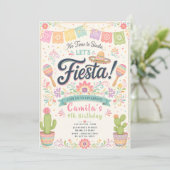 Pastel-Fiesta-Geburtstag Einladung (Stehend Vorderseite)