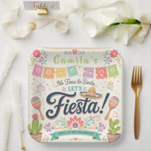 Pastel-Fiesta-Geburtstagsteller für Mädchen  Pappteller