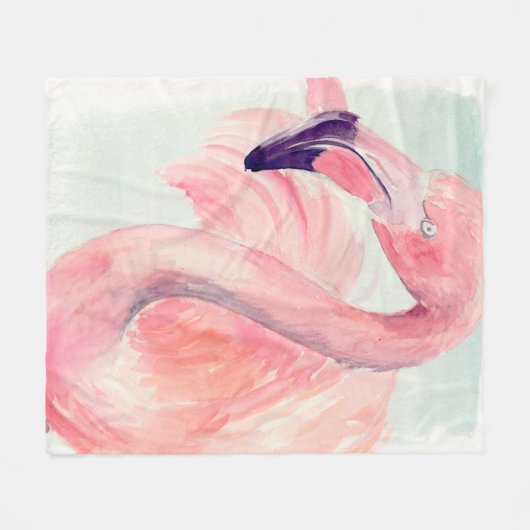 Pastel Flamingo Fleecedecke (Vorderseite (Horizontal))