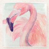 Pastel Flamingo Glasuntersetzer (Vorderseite)
