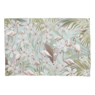 Pastel Flamingo Jungle Liebe #1 #tropical #wall Kissenbezug