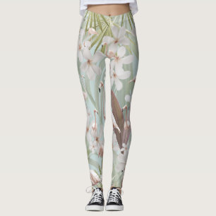 Pastel Flamingo Jungle Liebe #1 #tropical #wall Leggings