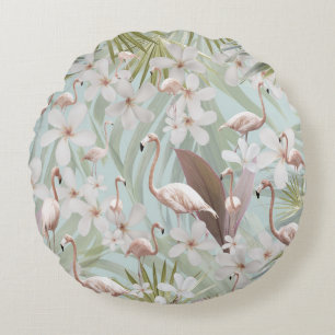 Pastel Flamingo Jungle Liebe #1 #tropical #wall Rundes Kissen