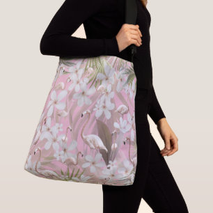Pastel Flamingo Jungle Liebe #2 #tropical #wall Tragetaschen Mit Langen Trägern