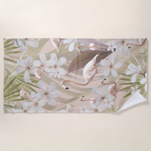 Pastel Flamingo Jungle Liebe #3 #tropical #wall Strandtuch