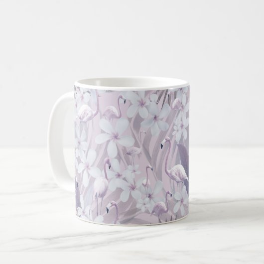 Pastel Flamingo Jungle Liebe 4 #art #tropical Kaffeetasse (Vorderseite Links)