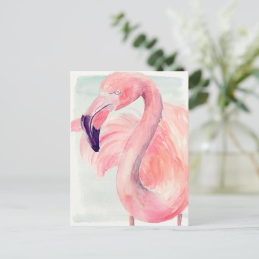 Pastel Flamingo Postkarte (Stehend Vorderseite)