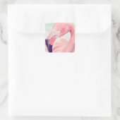 Pastel Flamingo Quadratischer Aufkleber (Tasche)