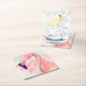 Pastel Flamingo Rechteckiger Pappuntersetzer (Vor Ort)